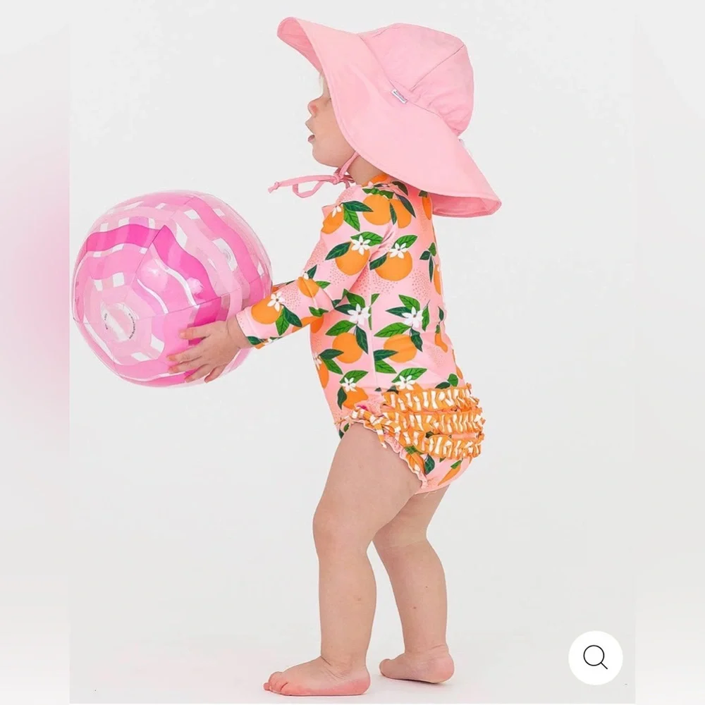 Pink Floral‎ Kids Swimwear